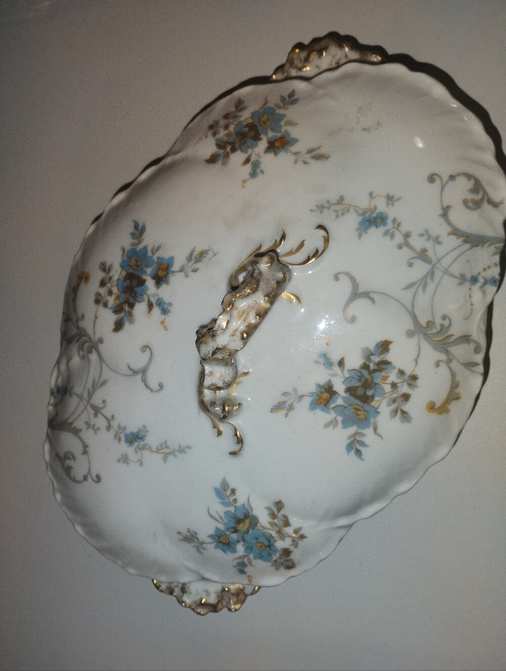 Limoges Classic White Decorative Bowl with Gold Accent Handles